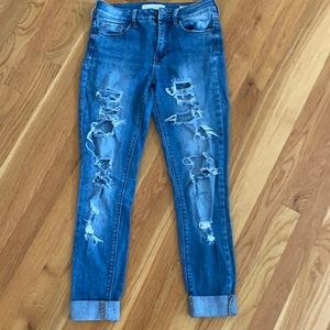 Cute denim with rips going down, very stylish!